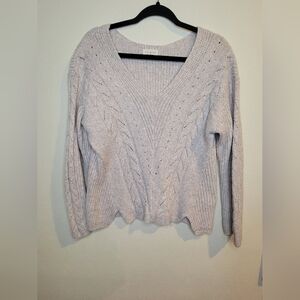 Promesa Light Gray V-Neck Sweater